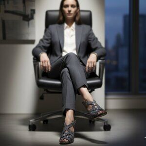 🐍 Cole Haan Luxury Whipsnake Leather Wedge Sandal Gray Italy